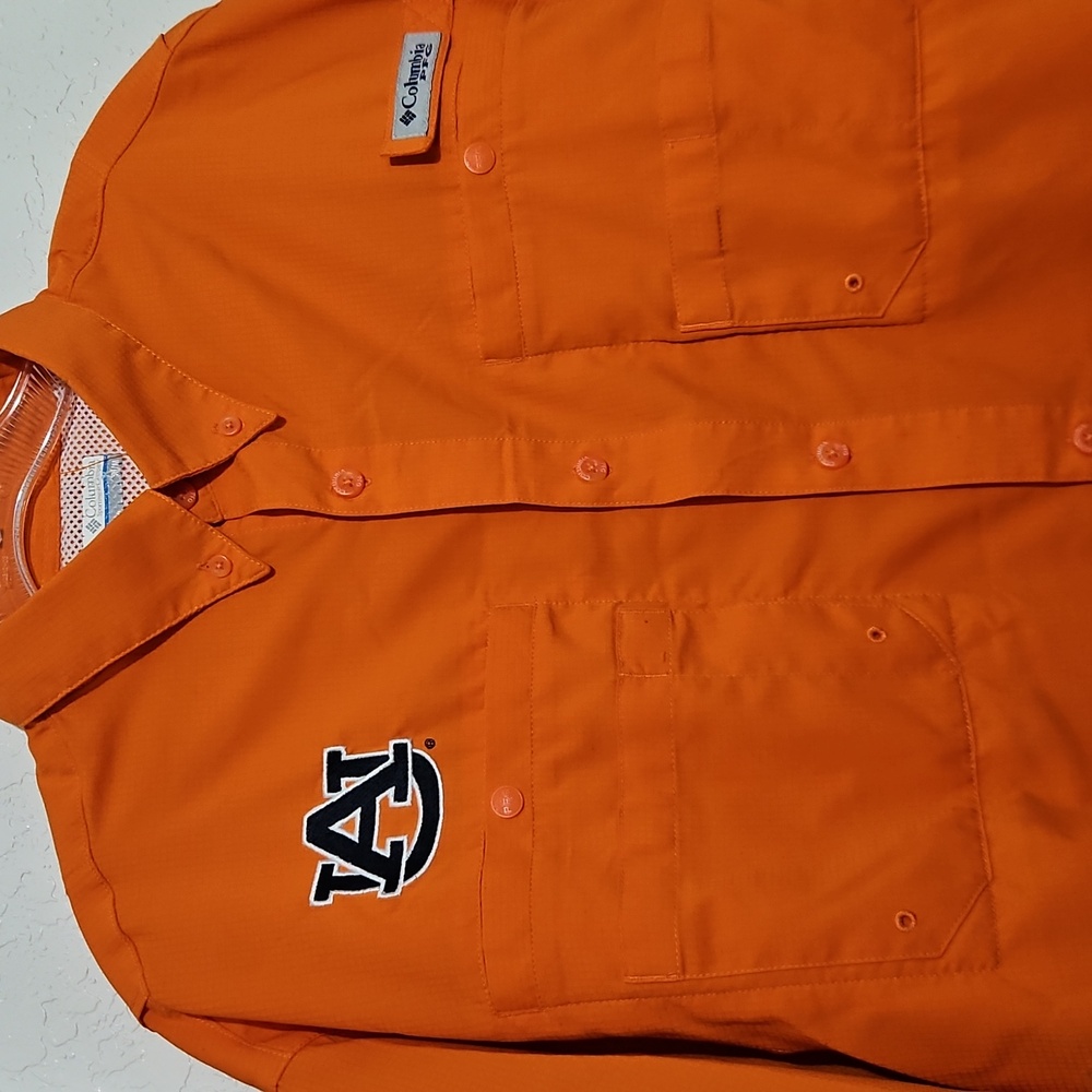 Columbia Orange Casual Button Down Shirt
